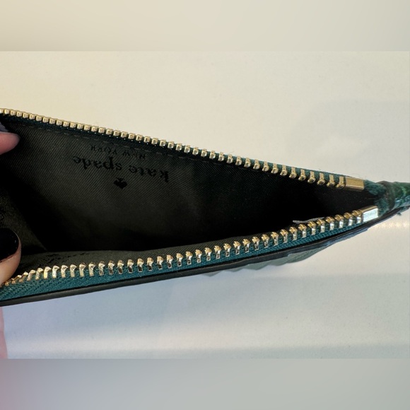 Kate Spade Forest Green Zip Pouch wallet - Picture 3 of 3